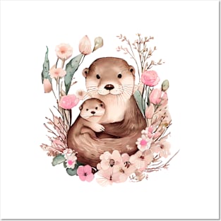 Cute otters Posters and Art